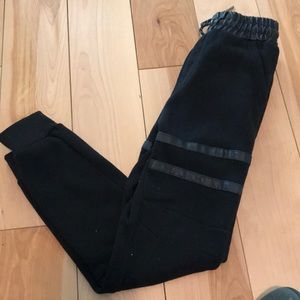 Boys Leatherette detail Joggers